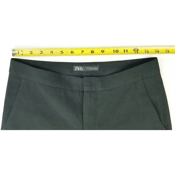 Zara Size 2 Women's Black Career Pocket Button Zip Pants Slack Inseam 26 Inches - Picture 2 of 14